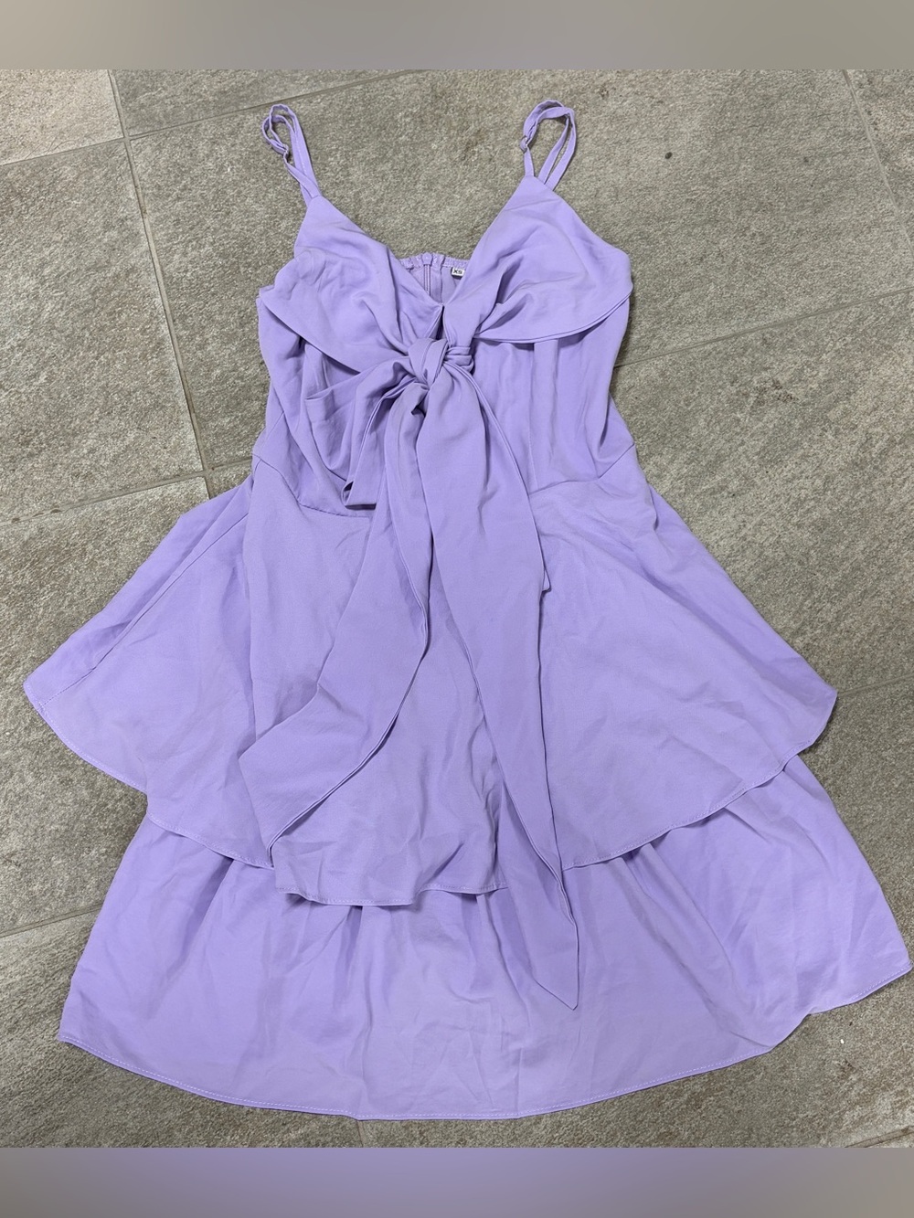 Nice colors cool material Lavender Tie-Front Sundress very comfortable!